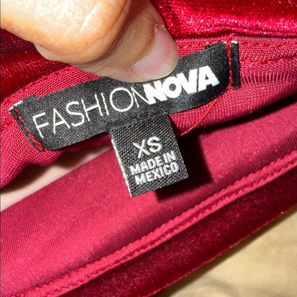 Burgundy Velvet Mini Dress - Picture 6 of 7